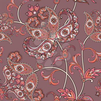 Floral seamless pattern. Flower background. Floral seamless texture with flowers. Flourish tiled oriental ethnic wallpaper