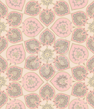Flourish tiled pattern set. Abstract floral geometric seamless oriental background. Indian fabric pattern.