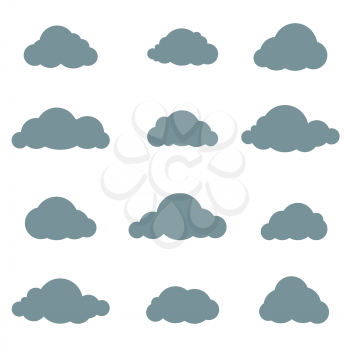 Cloud set. Rainy clouds isolated. Weather signs