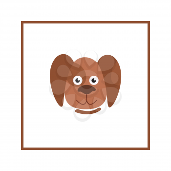 Dog head illustration Domestic animal cartoon isolated icon