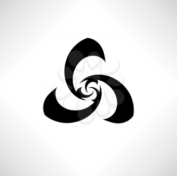 Abstract stylish geometric swirl flower logo design element.