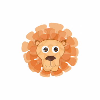 Lion head. Animal lion face isolated vector silhouette Cartoon vector illustration