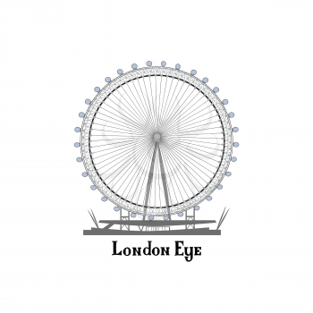 Travel London city famous place. English  landmark London Eye sightseeing The Great Britain background design element.