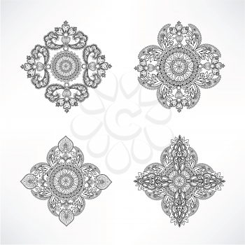Arabic ornament background Oriental ethnic mandala amulet Abstract floral geometric pattern Geometric circle element for holiday, kaleidoscope, medallion, indian, arabic design