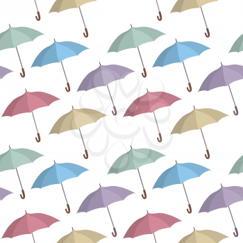 Umbrella seamless pattern. Rainy weather ornamental background