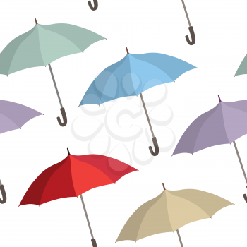 Umbrella seamless pattern. Rainy autumn concept background