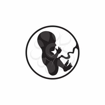 Fetus icon. Embryo sketch illustration