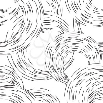 Abstract ripple line circle seamless pattern. Wavy swirl ornamental background