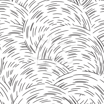 Abstract ripple line circle seamless pattern. Wavy swirl ornamental background