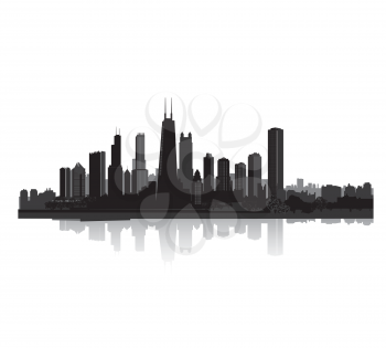 City silhouette. Vector cityscape Panorama city background. Skyline urban border.