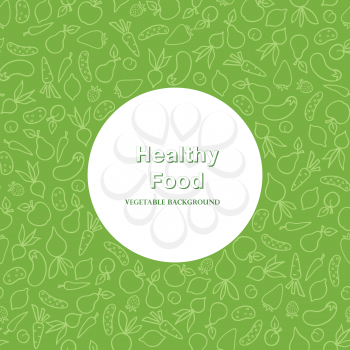 Vegetable seamless pattern. Healthy food ingredient doddle line background