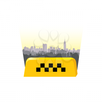 Taxi service header. Taxi sign city background. Call taxi cityscape concept