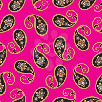 Abstract geometric pattern. Arabic ornament. Floral Oriental Ornamental Indian Fabric  Motive