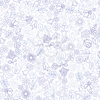 Flower seamless pattern. Floral icon background. White spring texture