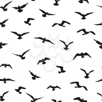 Flying birds seamless pattern. Freedom sign background. Animal wildlife