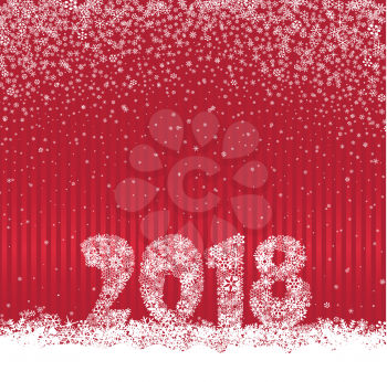 Christmas holiday snow background. Happy new 2018 Year greeting card design