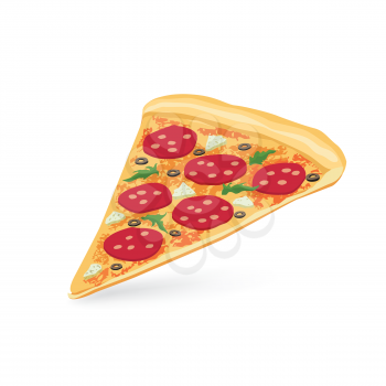 Pizza piece isolated. Food icon. Italian fastfood icon