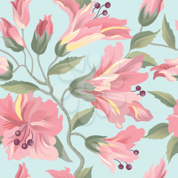 Floral seamless pattern. Flower rose  background. Flourish wallpaper with flowers.