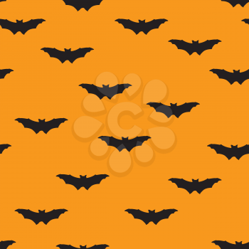Halloween seamless pattern. Holiday background with flying bat