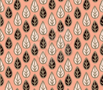 Floral leaf seamless pattern. Ornamental leaves motives of the paintings of ancient fabric patterns.