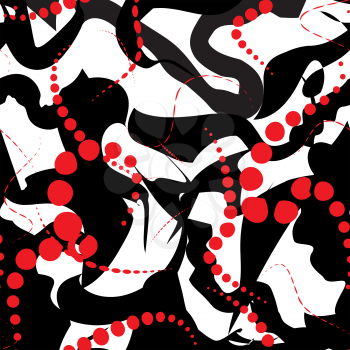 Abstract blot seamless pattern. Dotted painted tile background. Stylish hand drawn artistic wallpaper in 1980s style