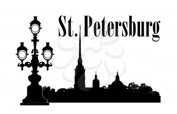 Saint-Petersburg city, Russia. Saint Peter and Paul Cathedral and Fortress building skyline, Neva river view. Russian travel background.