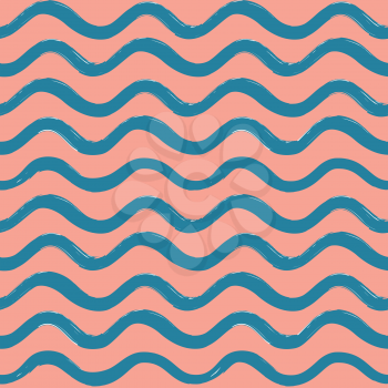Abstract wave seamless pattern. Stylish geometric background. Wavy line ornamental wallpaper.  Water wave line stripe texture 