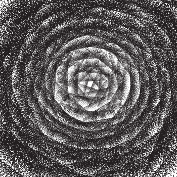 Abstract background. Black hole with dotted lines. Dotwork wallpaper