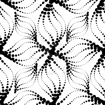 Abstact seamless pattern. Dotted line textured background. Dot ornament in oriental style