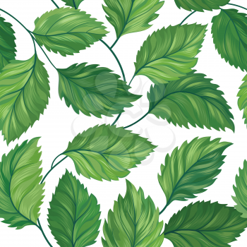 Floral green leaf seamless pattern. Leaves background. Summer flourish nature backdrop