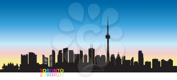 Canada city skyline. Toronto landmarks cityscape view. Travel  background. Tourism concept with modern buildings