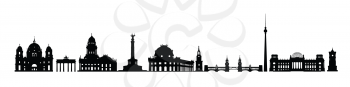Skyline of Berlin city. Varius landmarks silhouette of Berlin, Germany. Travel Germany famous places icon set
