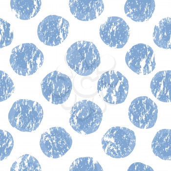 Seamless pattern with polka dot ornament. Stylish drawn dotted backdrop. Abstract textured circle ornament. Isolated on white.