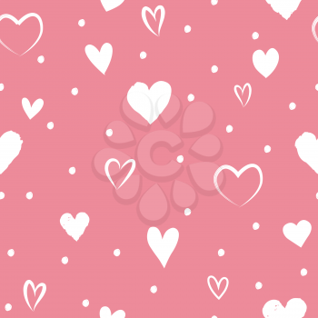 Love heart tiling background. Romantic seamless pattern with hearts. Great for Valentine's Day, Mother's Day, baby announcement, Easter, wedding, scrapbook, gift wrapping paper, textiles.