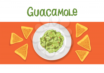 Avocado Guacamole recipe Ingredients. Vegetable and spices for cook Guacamole - tomato, avocado, lime, garlic, pepper, beagle, coriander, salad. mexican cook book vector illustration