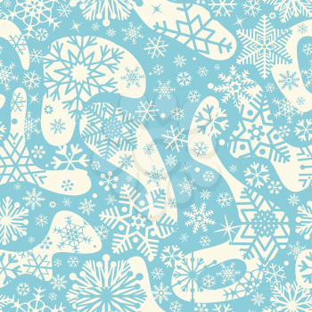 Winter snow seamless pattern. Christmas holiday pattern with dots and snowflakes. Seasonal drawn texture. Winter holiday backdrop. Artistic stylish snowfall background from Christmas collection.