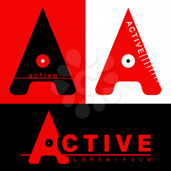 Active logo template. Letter A logotype. Logos for corporate identity. Vector illustration.