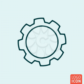 Gear setting Icon logo line flat design. Vector illustration.