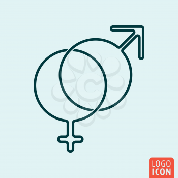 Gender symbol Icon logo line flat design. Venus and Mars. Vector illustration.