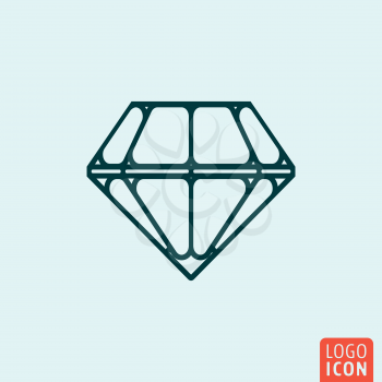 Diamond Icon logo line flat design. Vector illustration.