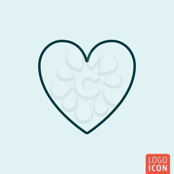 Heart Icon logo line flat design. Vector illustration.