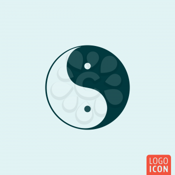Ying Yang icon. Ying Yang icon. Ying Yang logo. Ying Yang symbol. Yingyang icon minimal design. Vector illustration