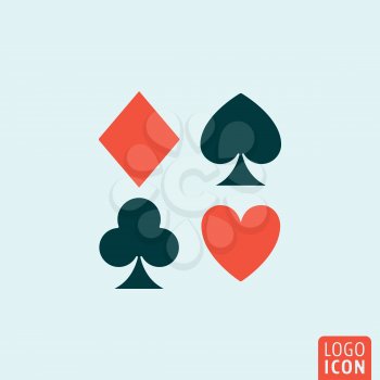 Playing card suit icon. Playing card suit logo. Playing card suit symbol. Poker club icon minimal design. Vector illustration.