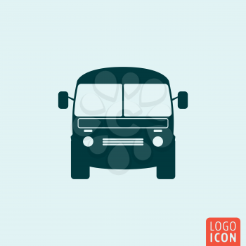 Mini bus icon. Mini bus logo. Mini bus symbol. Mini van icon. Vehicle icon isolated. Transport icon minimal design. Vector illustration.