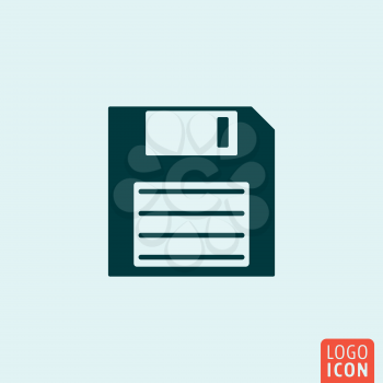 Save icon. Save logo. Save symbol. Floppy disk icon isolated minimal design. Vector illustration.