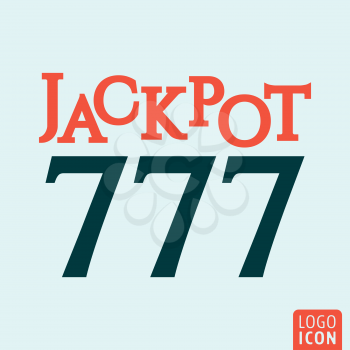 Jackpot icon. Jackpot logo. Jackpot symbol. Jackpot 777 icon isolated minimal design. Casino icon. Vector illustration.