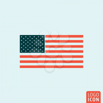 USA flag icon. USA flag logo. USA flag symbol. Unaited states of America flag icon isolated minimal design. Vector illustration.
