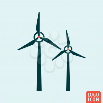 Windmill icon. Windmill logo. Windmill symbol. Alternative energy icon isolated, minimal design. Vector illustration