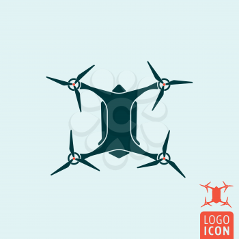 Quadcopter icon. Quadcopter logo. Quadcopter symbol. Quadcopter drone icon isolated, minimal design. Vector illustration