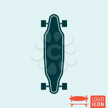 Skateboard icon. Skateboard logo. Skateboard symbol. Skateboarding icon isolated, minimal design. Vector illustration